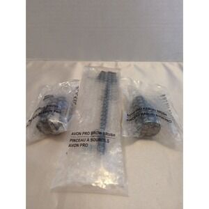 Avon Set of 3 Professional Makeup Brushes (2) Kabuki an (1) Brow Brush